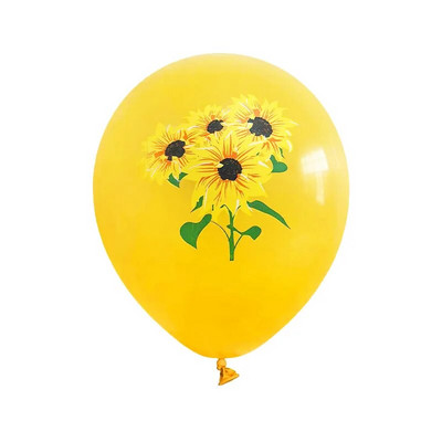 Saulėgrąžų teminiai vakarėlio balionai, gimtadienio dekoravimas, saulėgrąžų balionai, 9 vnt.