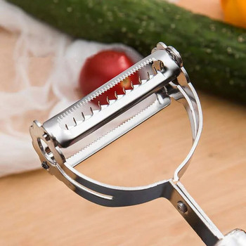 Белачка за зеленчуци от неръждаема стомана Мултифункционален нож за белене на картофи, моркови, плодове, нож, тирбушон, кухненски инструмент, джаджи
