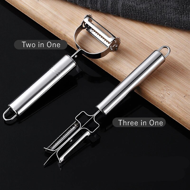 3 az 1-ben rozsdamentes acél kézi burgonyahámozó fokhagyma ételdaráló zöldség gyümölcsszeletelő konyhai aprító éles hal pikkelyvágó