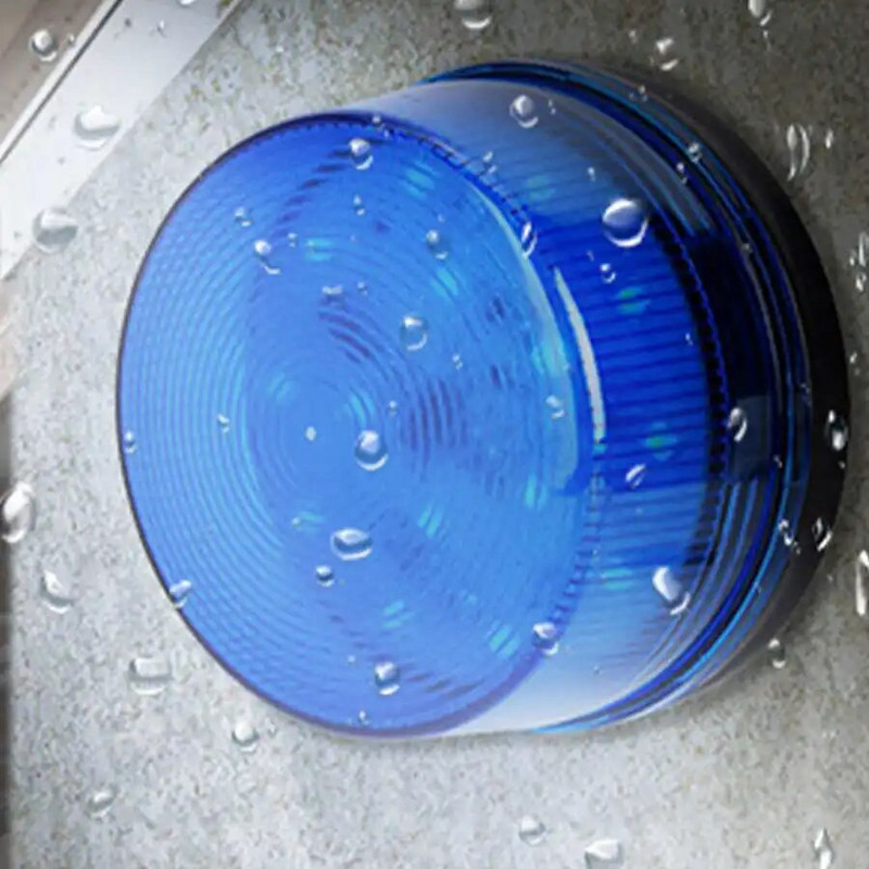 DC 12V/24V villogó jel figyelmeztető fény Kék LED vészjelző villogó lámpa hang nélkül Biztonsági riasztó lámpa