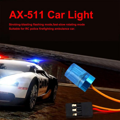 Villogó villogó gyors-lassú forgó üzemmód RC rendőrség tűzoltó mentőautó AX-511 körkörös ultrafényes LED lámpa