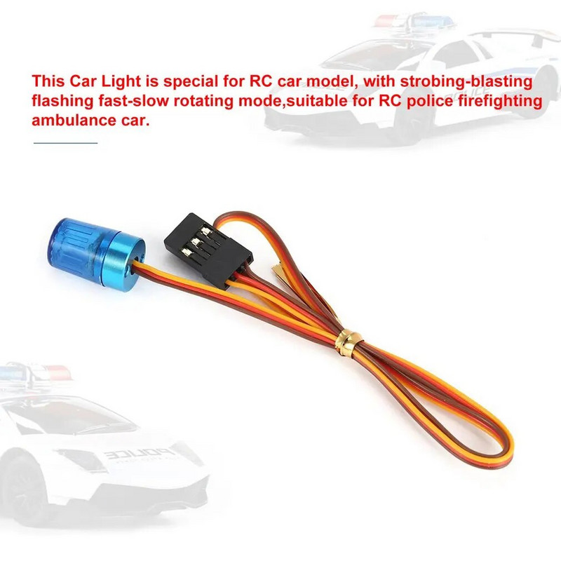 Blykčiojantis sprogdinimas Mirksi Greitas-lėtas besisukantis režimas RC policijos ugniagesių greitosios medicinos pagalbos automobilis AX-511 apskritas itin ryškus LED lemputė