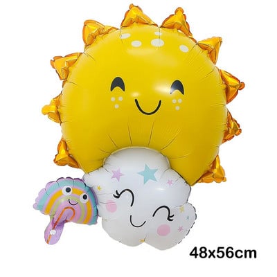 1/2 buc. Zâmbet curcubeu mare, nor alb, balon din folie, decorare pentru petrecerea de aniversare, balon de jucărie pentru copii, decorațiuni pentru casă, globuri cu heliu, baby shower