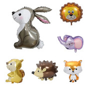 Džungļu safari Dzīvnieku folija Dzimšanas dienas baloni Trusis Lauva Zilonis Lapsa Savvaļas dabas tēma Balonu dekorācijas Hēlijs Globos Bērni