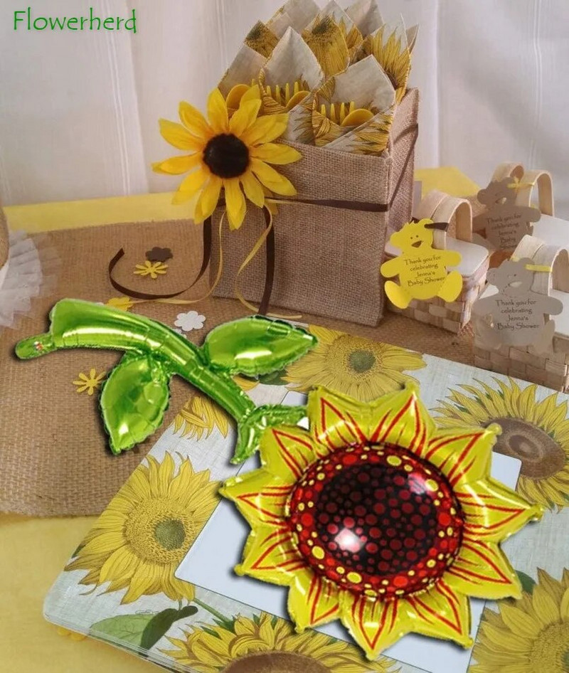 5 kom 36-inčnih balona od suncokretove folije Veliki golemi baloni suncokreta za rođendanske ukrase na temu suncokreta