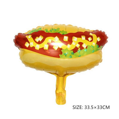 Jäätis Pizza Burger Hot Dog Donut Alumiiniumkilest Õhupall Sünnipäev Lastekaitse Sõbrapäeva Peokaunistus Baby King Pa