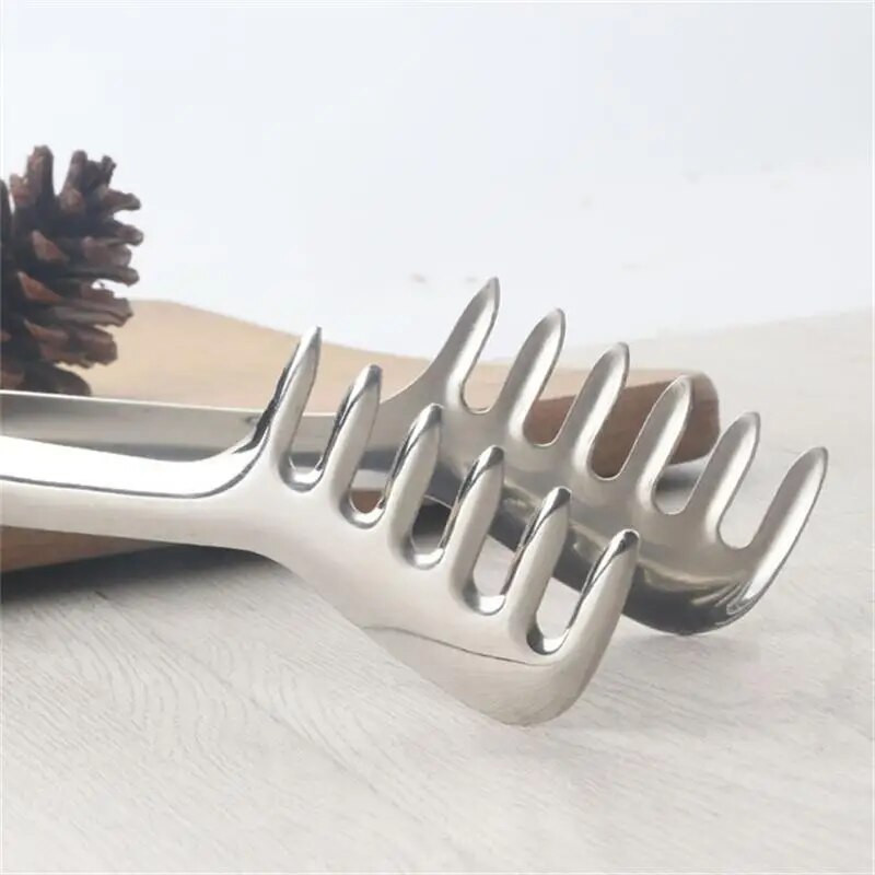 1vnt 22cm spagečių žnyplės nerūdijančio plieno makaronų spaustukai salotų žnyplės švediško stalo žnyplės Maisto gnybtai Virtuvės priedai BBQ žnyplių rinkinys