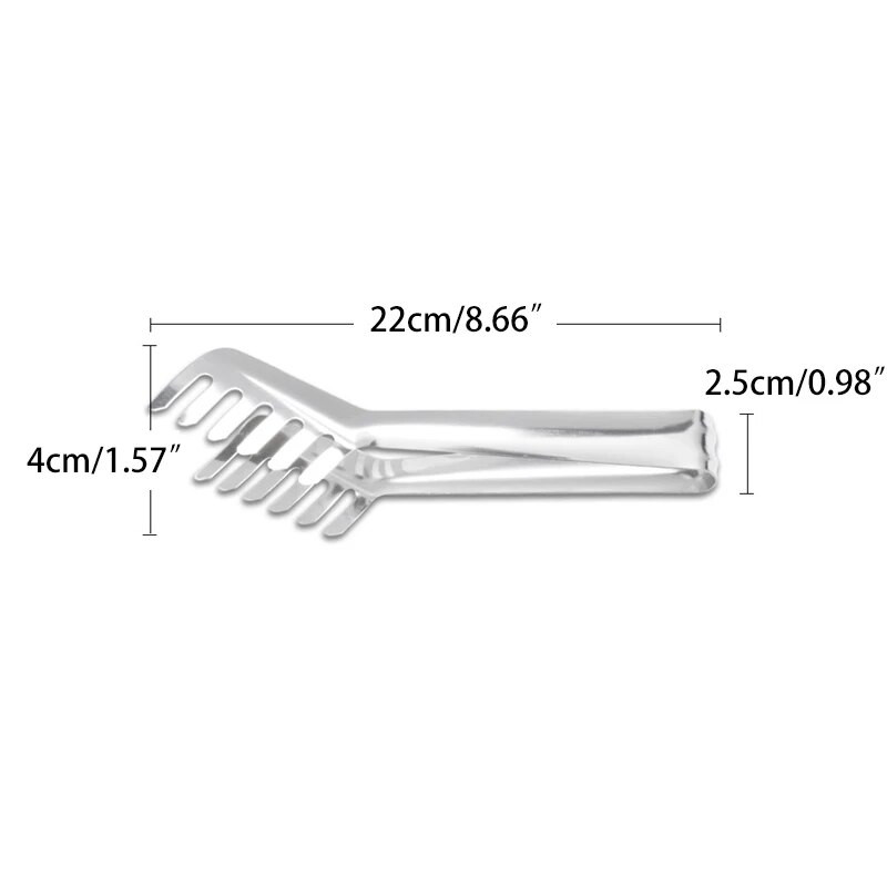 1vnt 22cm spagečių žnyplės nerūdijančio plieno makaronų spaustukai salotų žnyplės švediško stalo žnyplės Maisto gnybtai Virtuvės priedai BBQ žnyplių rinkinys