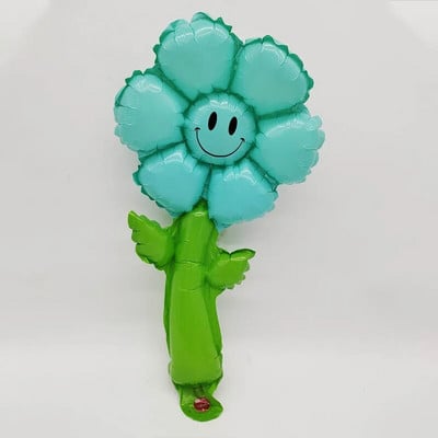 6 vnt Macaron Green Leaf Daisy Gėlių folija Rankiniai balionai Saulėgrąžų Balion Vaikų Žaislas Vestuvių Gimtadienio dekoracijos