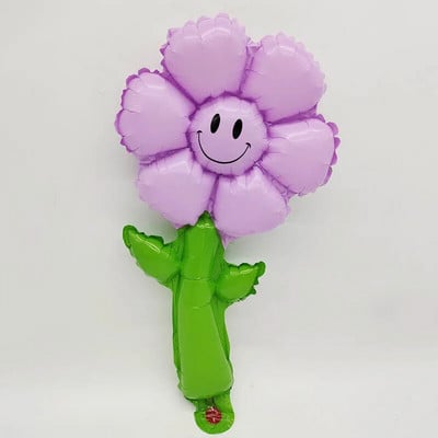 6 vnt Macaron Green Leaf Daisy Gėlių folija Rankiniai balionai Saulėgrąžų Balion Vaikų Žaislas Vestuvių Gimtadienio dekoracijos