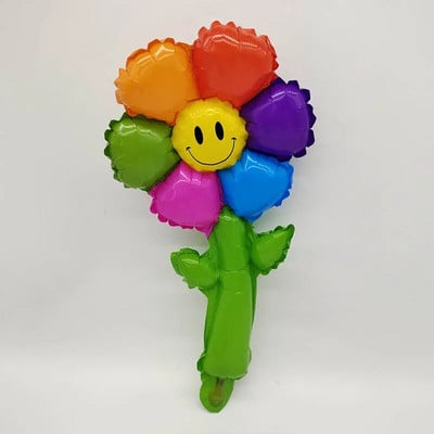 6 vnt Macaron Green Leaf Daisy Gėlių folija Rankiniai balionai Saulėgrąžų Balion Vaikų Žaislas Vestuvių Gimtadienio dekoracijos