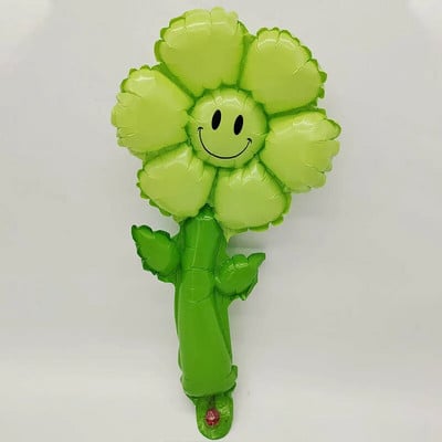 6 vnt Macaron Green Leaf Daisy Gėlių folija Rankiniai balionai Saulėgrąžų Balion Vaikų Žaislas Vestuvių Gimtadienio dekoracijos