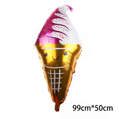 Donut Globos Foil Balloon Fruit Ice Pizza Cream Helium Balloon Διακόσμηση πάρτι γενεθλίων Παιδικό παιχνίδι γλυκό ντους μωρού