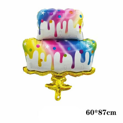 Donut Globos Foil Balloon Fruit Ice Pizza Cream Helium Balloon Διακόσμηση πάρτι γενεθλίων Παιδικό παιχνίδι γλυκό ντους μωρού