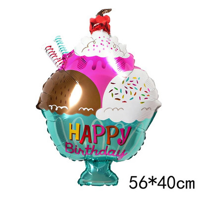 Donut Globos Foil Balloon Fruit Ice Pizza Cream Helium Balloon Διακόσμηση πάρτι γενεθλίων Παιδικό παιχνίδι γλυκό ντους μωρού