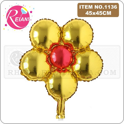 Gėlių balionas penkių žiedlapių gėlių balionas penkių lapų dobilas vaikų žaislas vestuvių gimtadienio šventės dekoravimas aliuminio folijos balionas