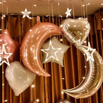Moon Star Foil Balloons Classic Toys Παιδικό πάρτι γενεθλίων Διακόσμηση γάμου Ασημένιο χρυσό δώρο για μωρά
