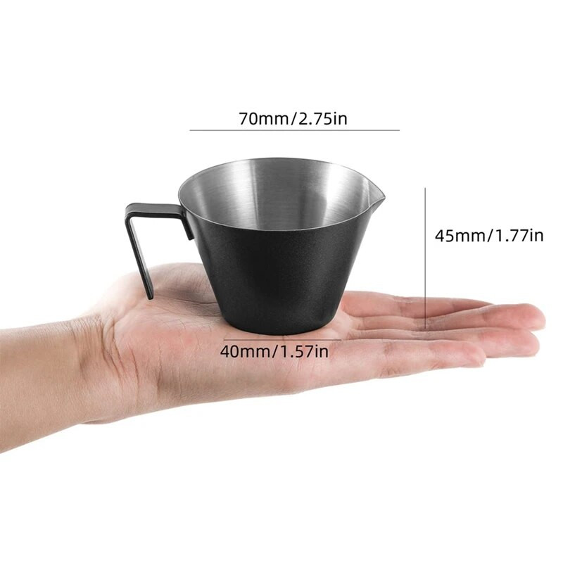 Eszpresszó csésze fogantyúval Uncia eszpresszó csésze rozsdamentes acél eszpresszó csésze kávéskancsóhoz Tej eszpresszó tartozékok