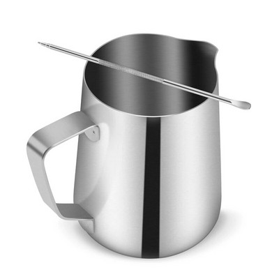 VRUĆA AKCIJA Vrč za pjenjenje od nehrđajućeg čelika, pjenilica za mlijeko od 600 ml s olovkom Latte Art, alati za bariste za espresso cappuccino latte ar