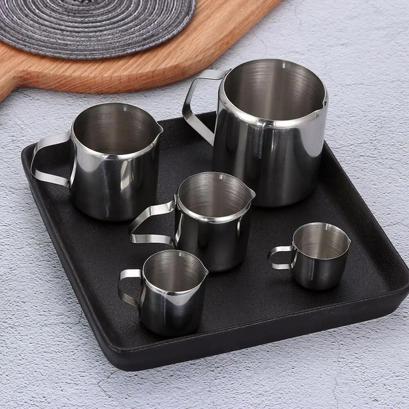 5 veličina Novi izdržljivi vrč od nehrđajućeg čelika Vrč za kavu i vrhnje Vrč za pjenjenje mlijeka Vrč za latte Art izljev za dom i kuhinju