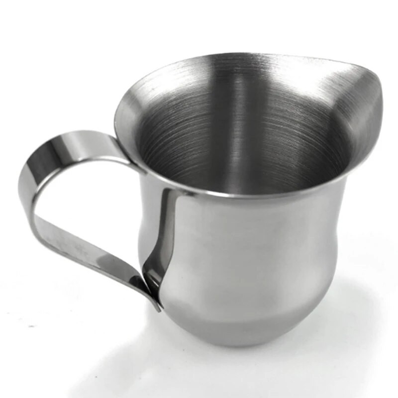 Minőségi 90 ml-es rozsdamentes acél tejhabosító kancsó kávé tejhabos bögrék Latte Art kancsó tejhabosító csésze derékformájú csésze