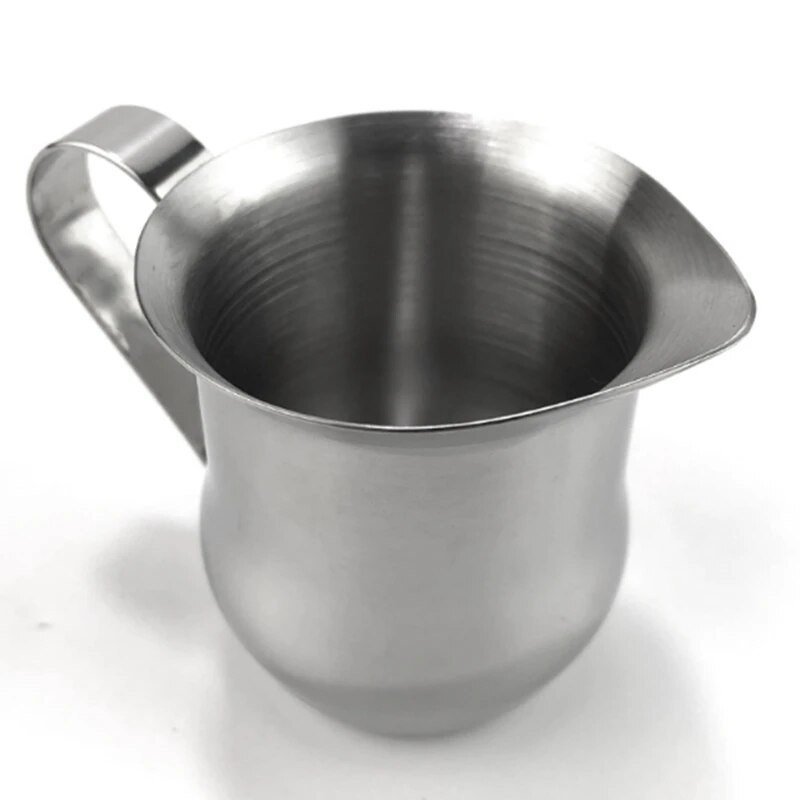 Minőségi 90 ml-es rozsdamentes acél tejhabosító kancsó kávé tejhabos bögrék Latte Art kancsó tejhabosító csésze derékformájú csésze