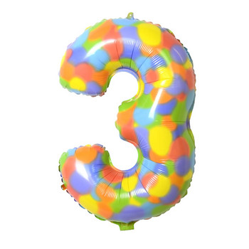 32 ιντσών Rainbow Dots Foil Balloons Air Helium Number Balloon 1 2 3 4 Happy Birthday Party Decorations Baby Shower Globos
