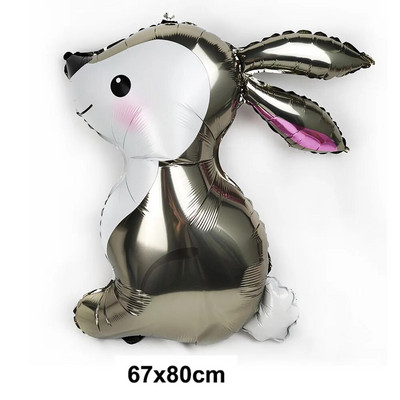 Kellemes Húsvéti Ünnepeket Aranyos nyúlfóliás lufi fehér nyuszi sárgarépa formájú léggömbök beltéri kültéri udvari gyerekeknek húsvéti díszekhez