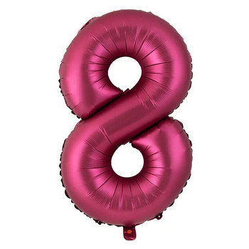 40-инчов балон от бордо фолио Балони с големи числа Цифрови балони Сватбена украса за възрастни Парти за рожден ден Червено вино Globos Decor