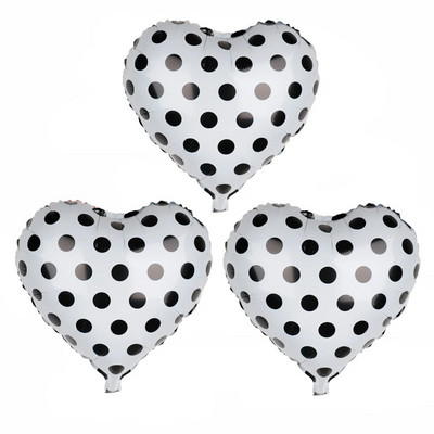 3db/tétel Katicabogár kisállat pöttyös szívfólia lufi piros fekete fehér gömbök esküvői születésnapi parti dekorációs kellékek babazuhany
