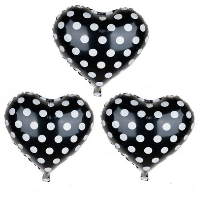 3db/tétel Katicabogár kisállat pöttyös szívfólia lufi piros fekete fehér gömbök esküvői születésnapi parti dekorációs kellékek babazuhany