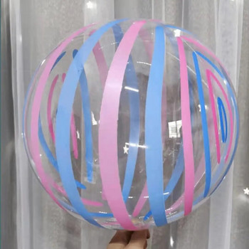5 τμχ Μπαλόνια με παστέλ καραμέλα 18 ιντσών, στρογγυλά μπαλόνια με κρύσταλλο με ρίγες με φυσαλίδες Baby shower Γάμος Γάμος