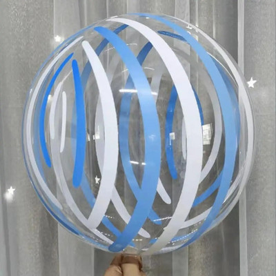 5db 18 hüvelykes pasztell cukorka léggömbök kerek hélium tiszta kristály csíkos buborékos léggömbök babazuhany születésnapi parti esküvő