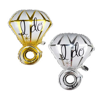 1 τεμ. Διαμαντένιο δαχτυλίδι αλουμινόχαρτο μπαλόνι Golden Crown Αλουμινόχαρτο μπαλόνια για στολισμό επετείου γάμου βαλεντίνου