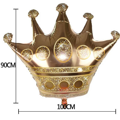Balon od folije s dijamantnim prstenom Zlatna kruna Baloni od aluminijske folije za Valentinovo Aranžman vjenčanja Dekoracija za godišnjicu