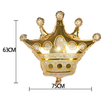 Balon od folije s dijamantnim prstenom Zlatna kruna Baloni od aluminijske folije za Valentinovo Aranžman vjenčanja Dekoracija za godišnjicu