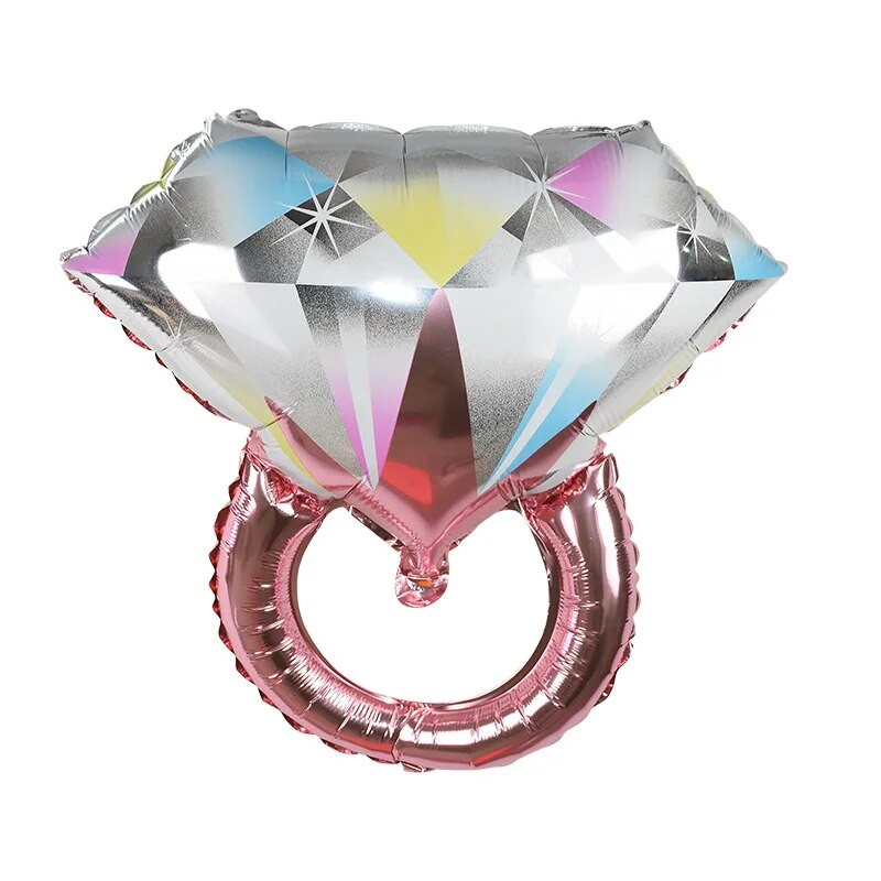Balon od folije s dijamantnim prstenom Zlatna kruna Baloni od aluminijske folije za Valentinovo Aranžman vjenčanja Dekoracija za godišnjicu