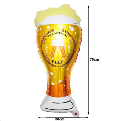 Μεγάλο αλουμινόχαρτο ηλίου με μπαλόνι ουίσκι 30th Beer Gold Number Balloon For Cheers Προμήθειες διακόσμησης για πάρτι γενεθλίων για κούπα μπύρας