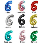Număr 6 Baloane Baloane cu 6 cifre Șase figuri albastre Glob verde A șasea aniversare Mare Mare Roșu Trandafir Auriu Negru Colorat 32 inch