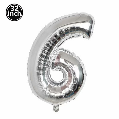 Număr 6 Baloane Baloane cu 6 cifre Șase figuri albastre Glob verde A șasea aniversare Mare Mare Roșu Trandafir Auriu Negru Colorat 32 inch