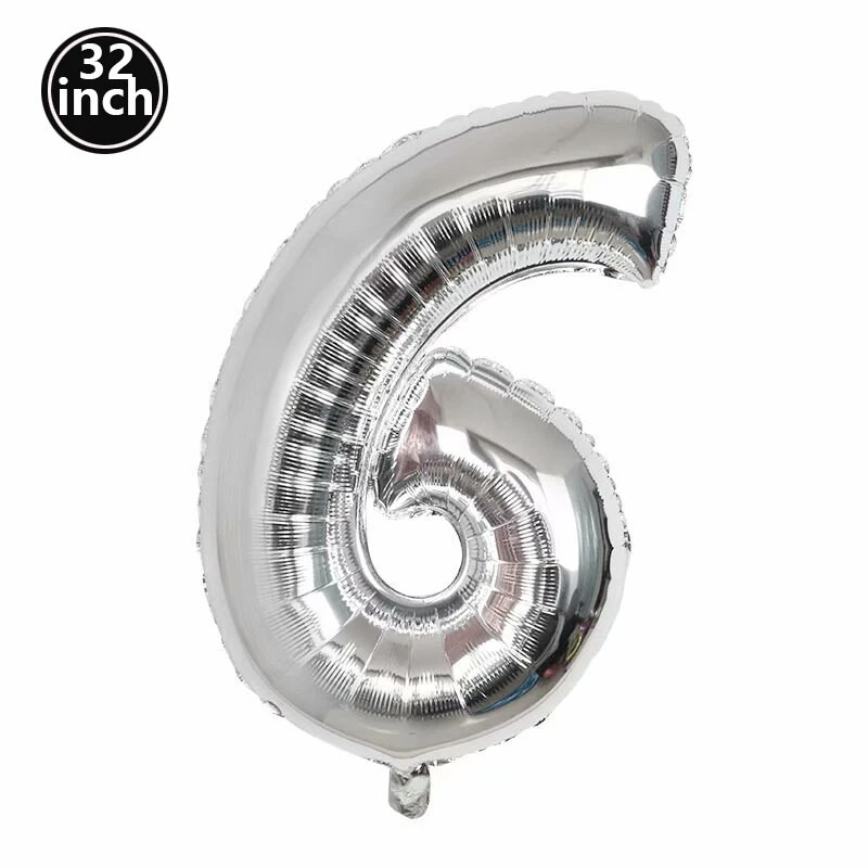 Număr 6 Baloane Baloane cu 6 cifre Șase figuri albastre Glob verde A șasea aniversare Mare Mare Roșu Trandafir Auriu Negru Colorat 32 inch