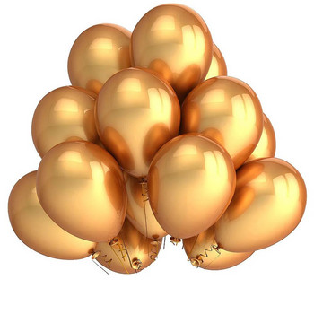 30 τμχ Μπαλόνια Latex 5/12 ιντσών Μαύρο Λευκό Μπαλόνι Χρυσό Μεταλλικό Χρώμιο Ασημένιο Μεταλλικό Μπαλόνι Γάμος Επετειακό Πάρτυ γενεθλίων