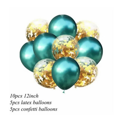 10бр. Микс златни конфети латексови балони 12 инча Парти метални балони за Baby Shower Булчински душ Сватбени декорации