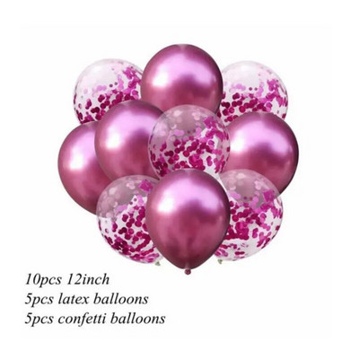 10бр. Микс златни конфети латексови балони 12 инча Парти метални балони за Baby Shower Булчински душ Сватбени декорации