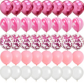 40 бр. Ахат, синя роза, лилави конфети, латексови балони, сватбени глобуси, рожден ден, бебешки душ, къща, парти Декорации за Свети Валентин