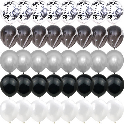 40 бр. Ахат, синя роза, лилави конфети, латексови балони, сватбени глобуси, рожден ден, бебешки душ, къща, парти Декорации за Свети Валентин