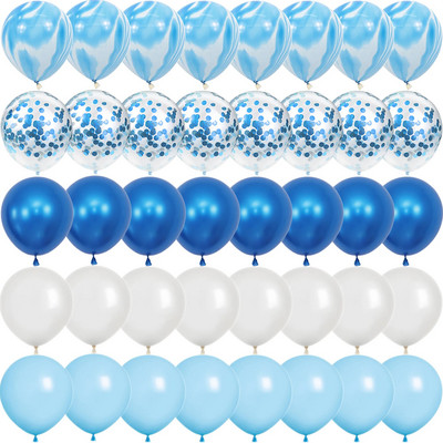 40 бр. Ахат, синя роза, лилави конфети, латексови балони, сватбени глобуси, рожден ден, бебешки душ, къща, парти Декорации за Свети Валентин