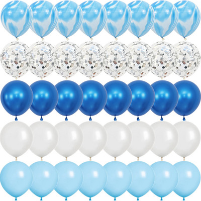40 бр. Ахат, синя роза, лилави конфети, латексови балони, сватбени глобуси, рожден ден, бебешки душ, къща, парти Декорации за Свети Валентин