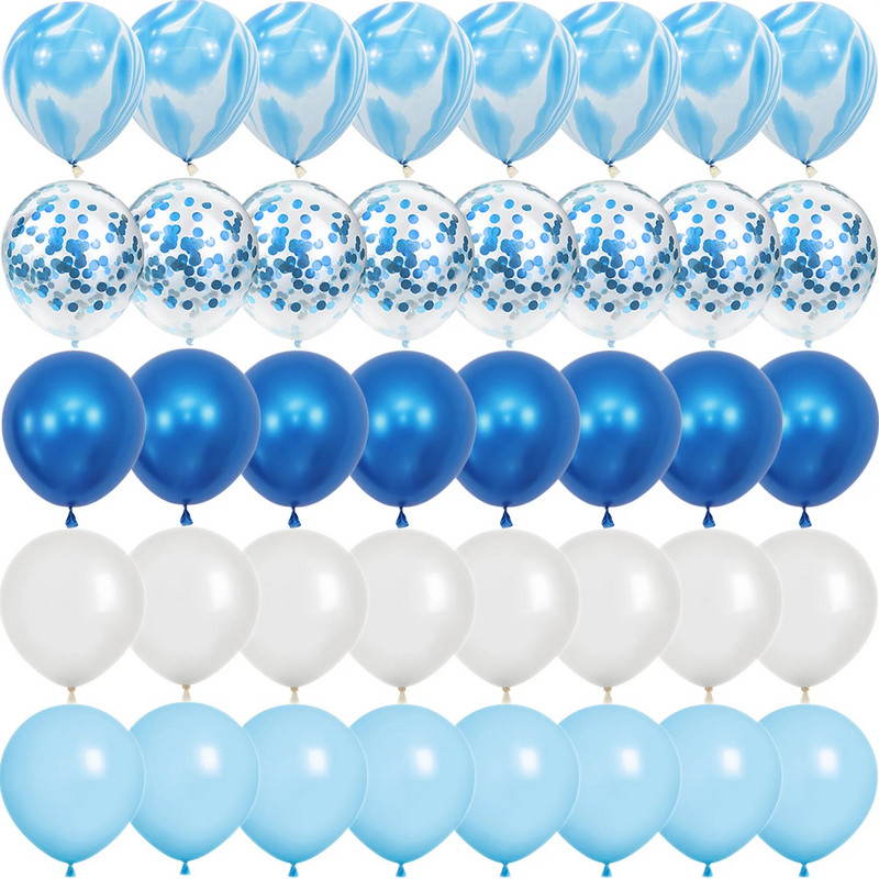 40 бр. Ахат, синя роза, лилави конфети, латексови балони, сватбени глобуси, рожден ден, бебешки душ, къща, парти Декорации за Свети Валентин