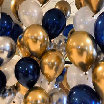 20 τεμ./παρτίδα 10 ιντσών μπαλόνια μπλε ναυτικό μεταλλικό χρυσό μπλε λατέξ μπαλόνι για γενέθλια γαμήλια ντεκόρ Παιδικές μπάλες αέρα